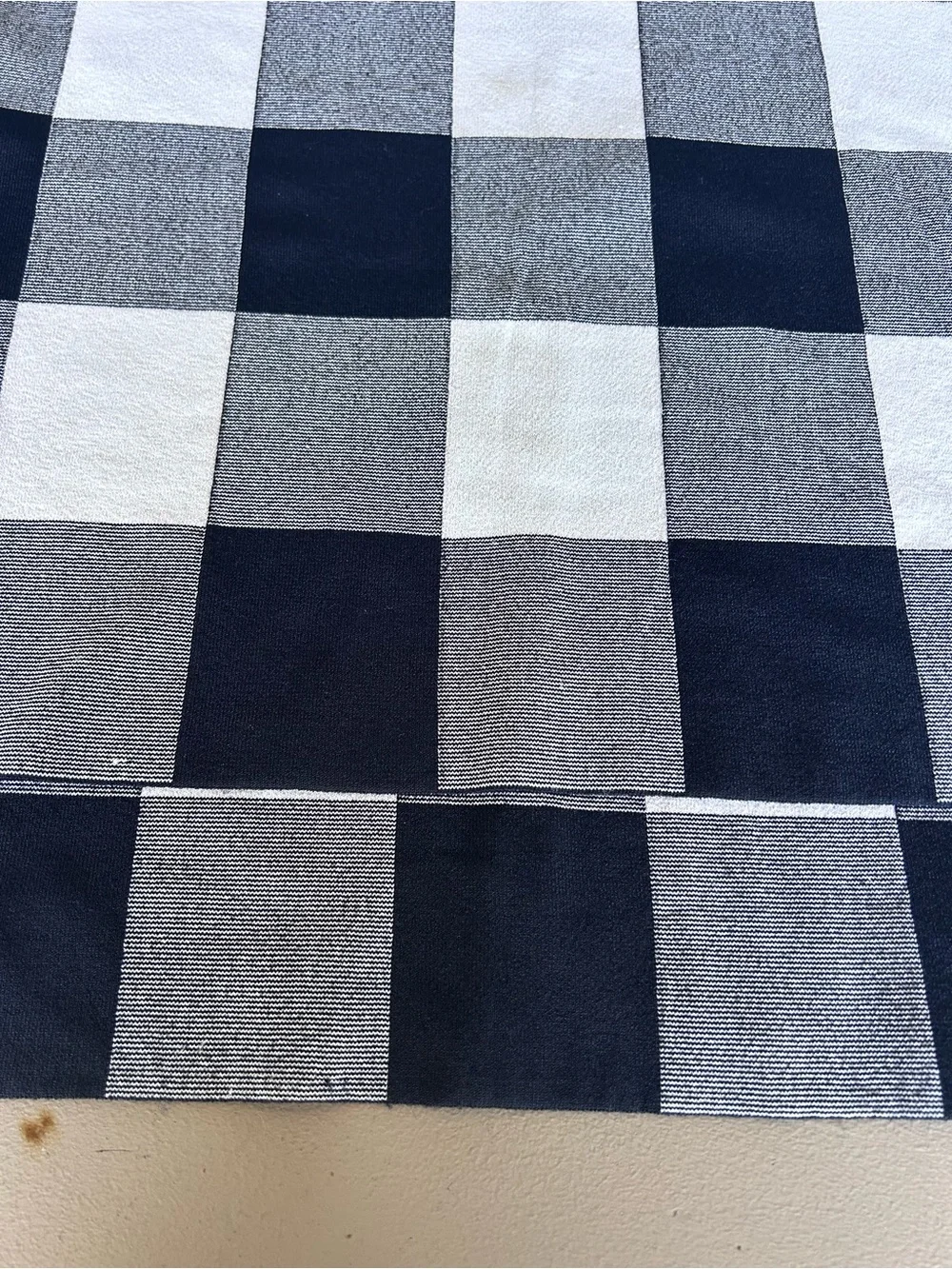 Nordstrom Black and White Check Plaid Knit Top